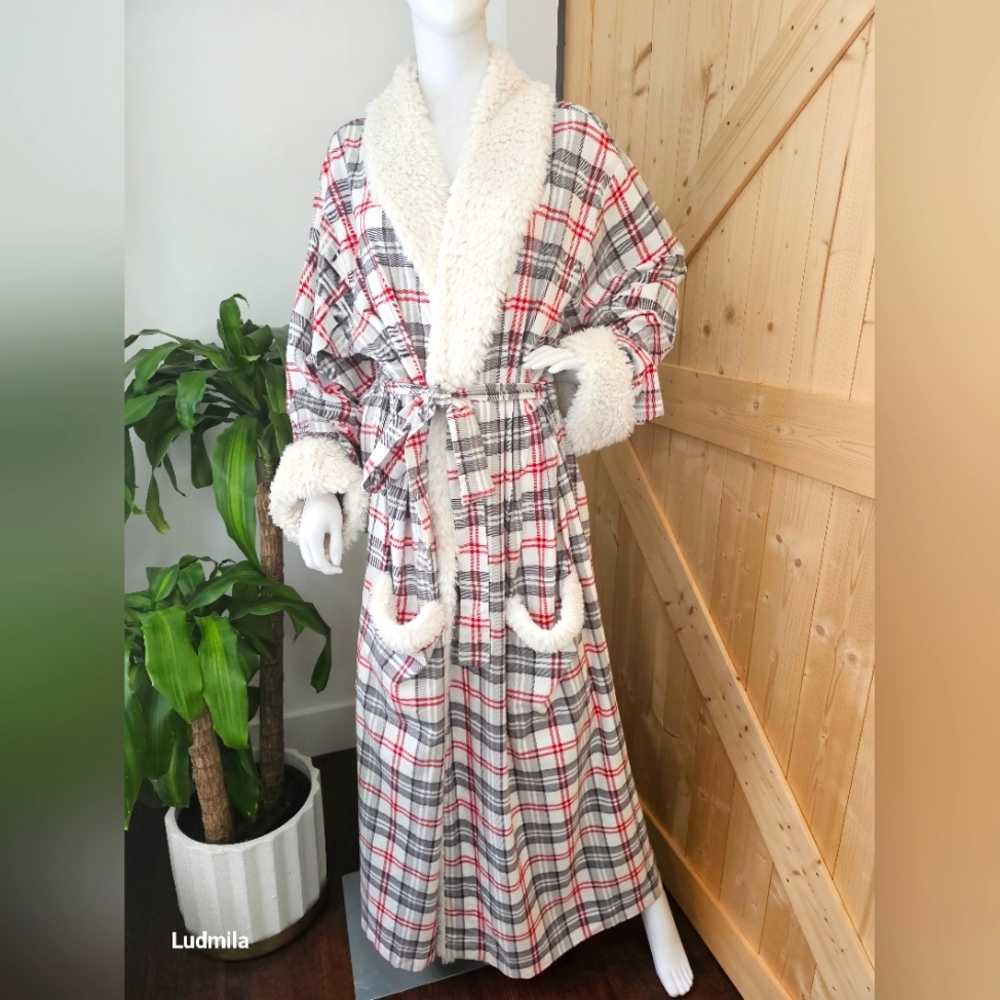 POTTERY‎ BARN size XXL Holland Plaid Robe